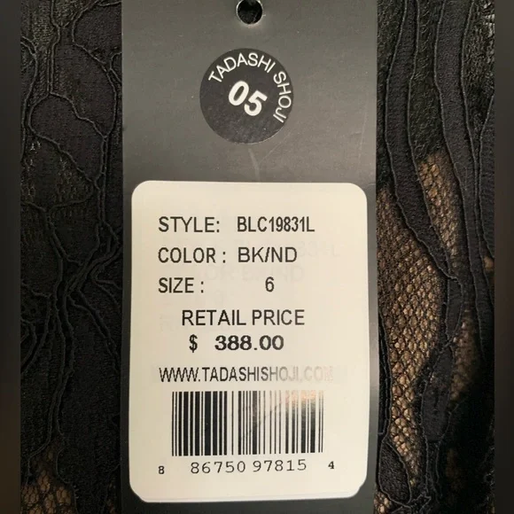 Beautiful Sexy Party Dress with Slit. Lace bodice & sleeves.Never Worn - Picture 7 of 12